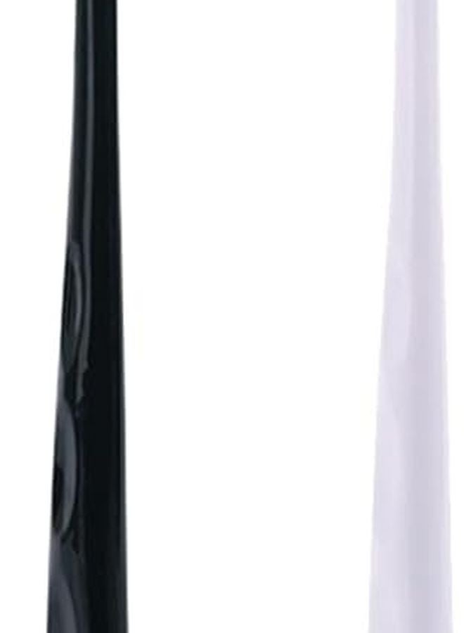 Wave Manual Toothbrushes Set 2Pcs White Black Plastic Handles Travel Home Oral Care - Image 1